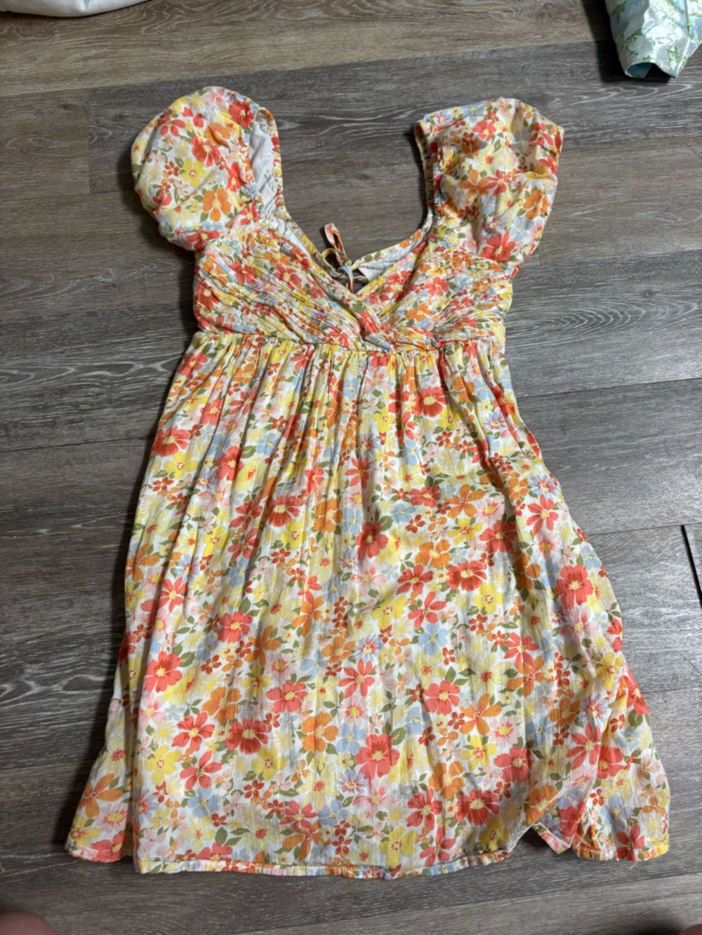 American Eagle Outfitters Floral Yellow Orange Slip Dress